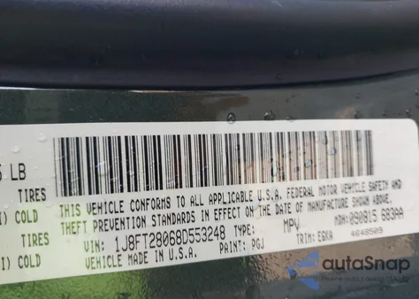 2008 Jeep Patriot Sport z USA, uszkodzony, nr VIN 1J8FT28068D553248